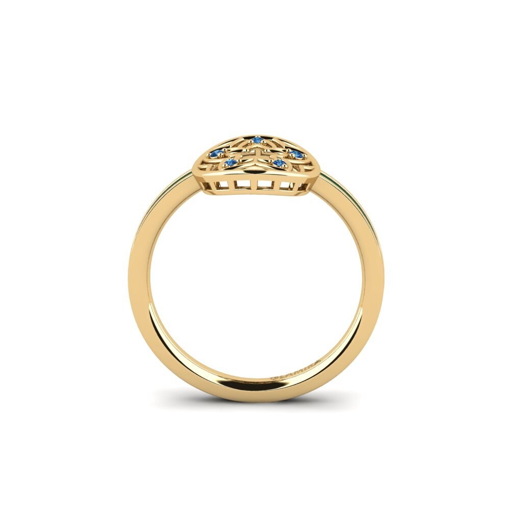 Dunkelblauer Zirkonia Ring Plantajo