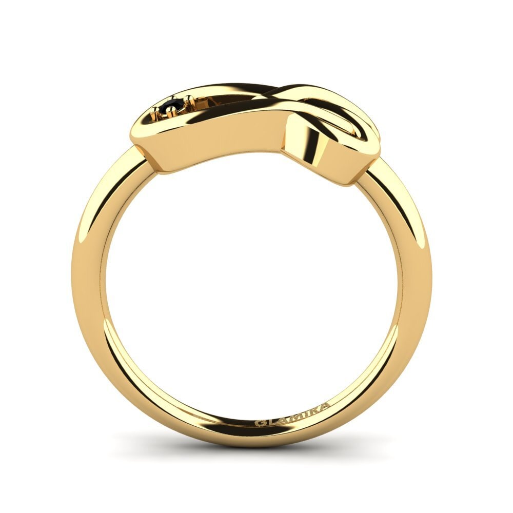 14ct Yellow Gold Black Onyx Ring Platano