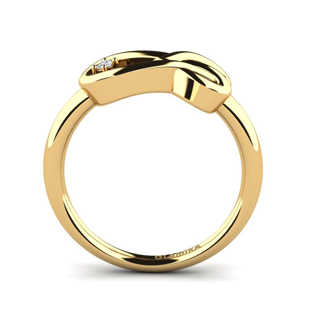 9k Oro Amarillo Anillo Platano