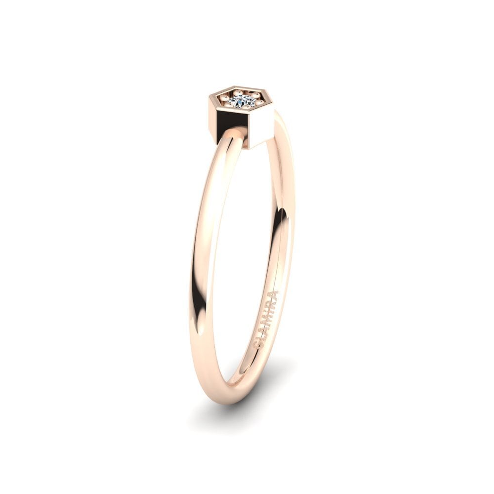 14ct Rose Gold Ring Pleasant Shine SET