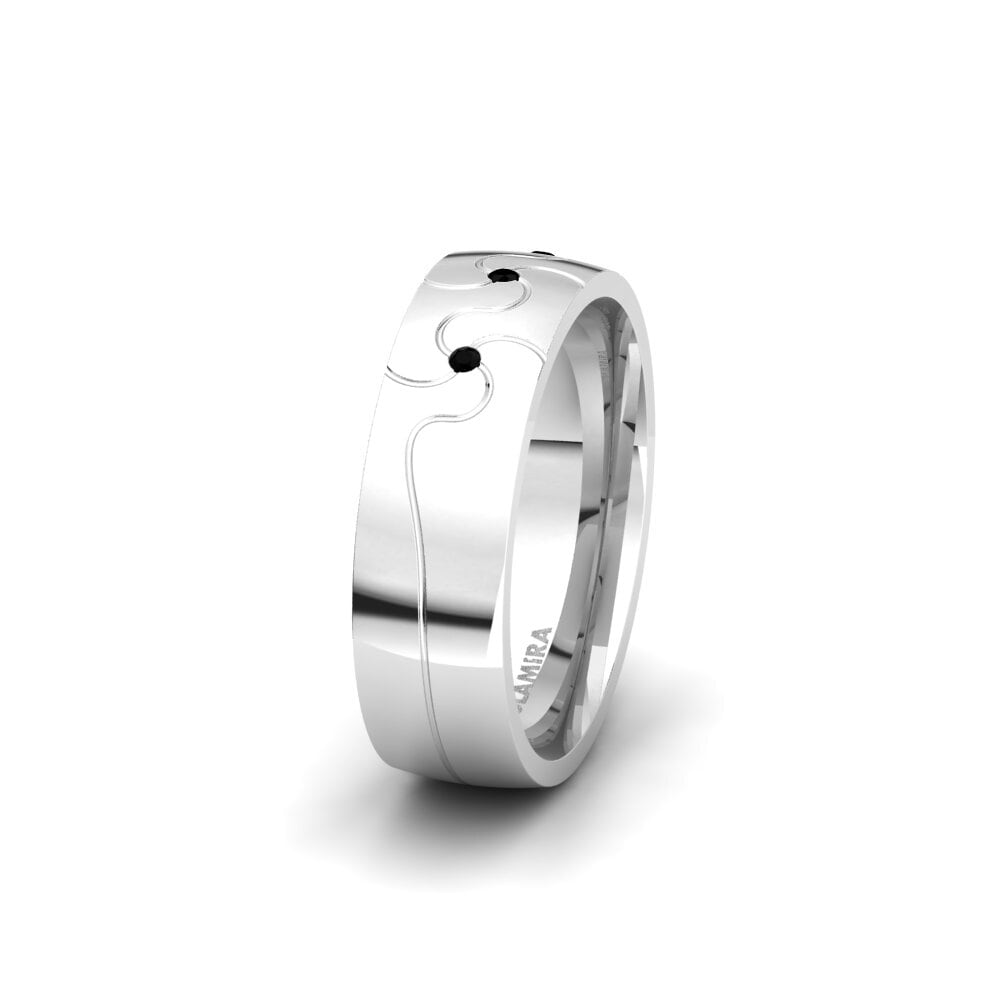 Black Diamond Women's Wedding Ring Pleasant Step 6 mm
