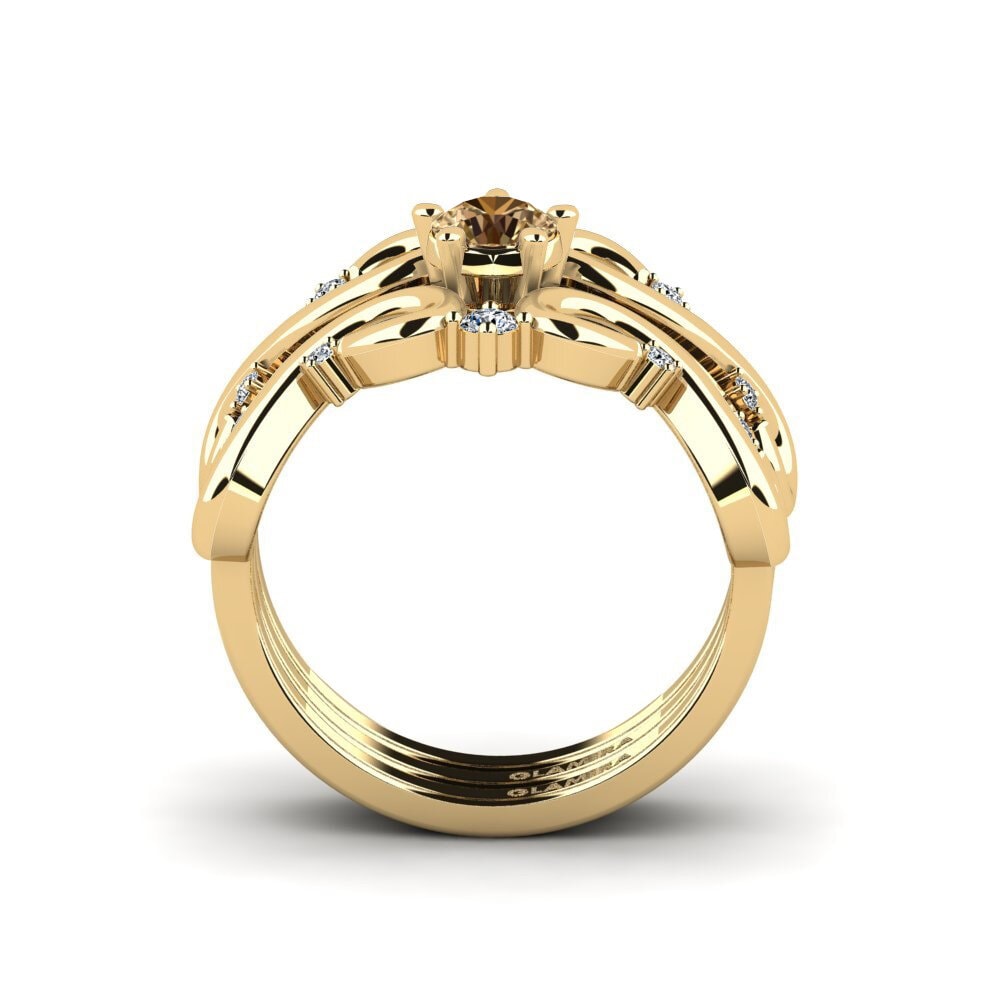 Diamant Brun Bague Plenn - SET