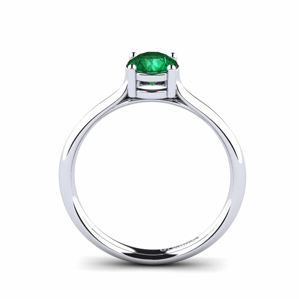 Esmeralda (creada en laboratorio) Anillo de compromiso Pliers