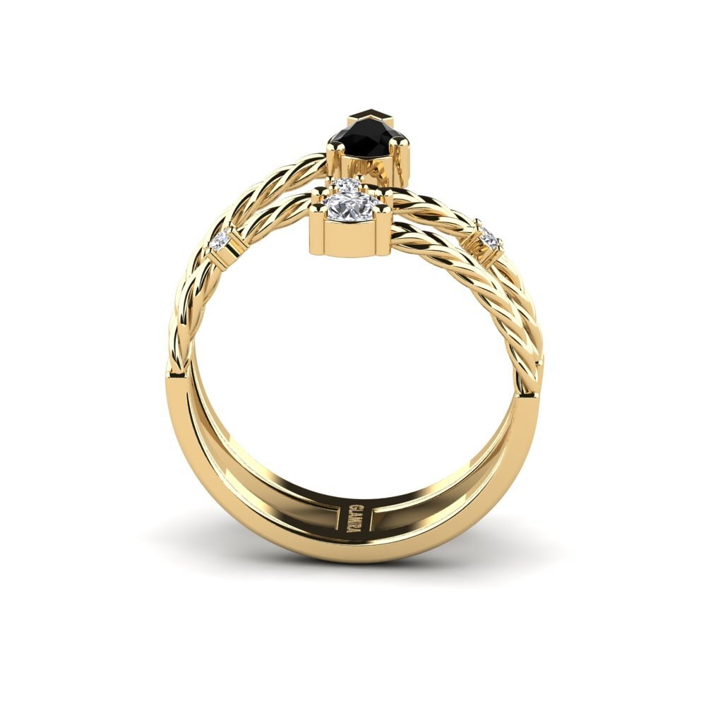 Black Onyx Engagement Ring Plumatte