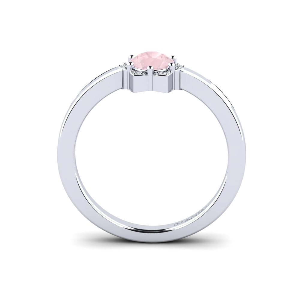 Quartz Rose Bague de fiançailles Pocot