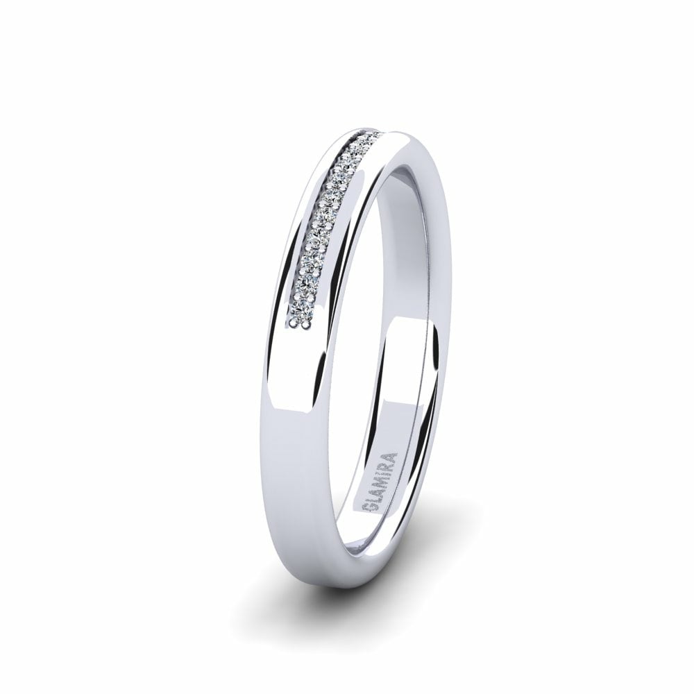 Memoire Women’s Wedding Rings Pretty Bund 585 White Gold Zirconia