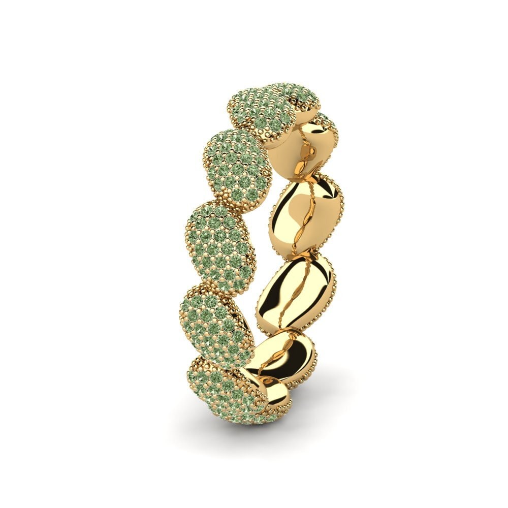 Gelbgold 750 Grüner Diamant Ring Pretty Day Women