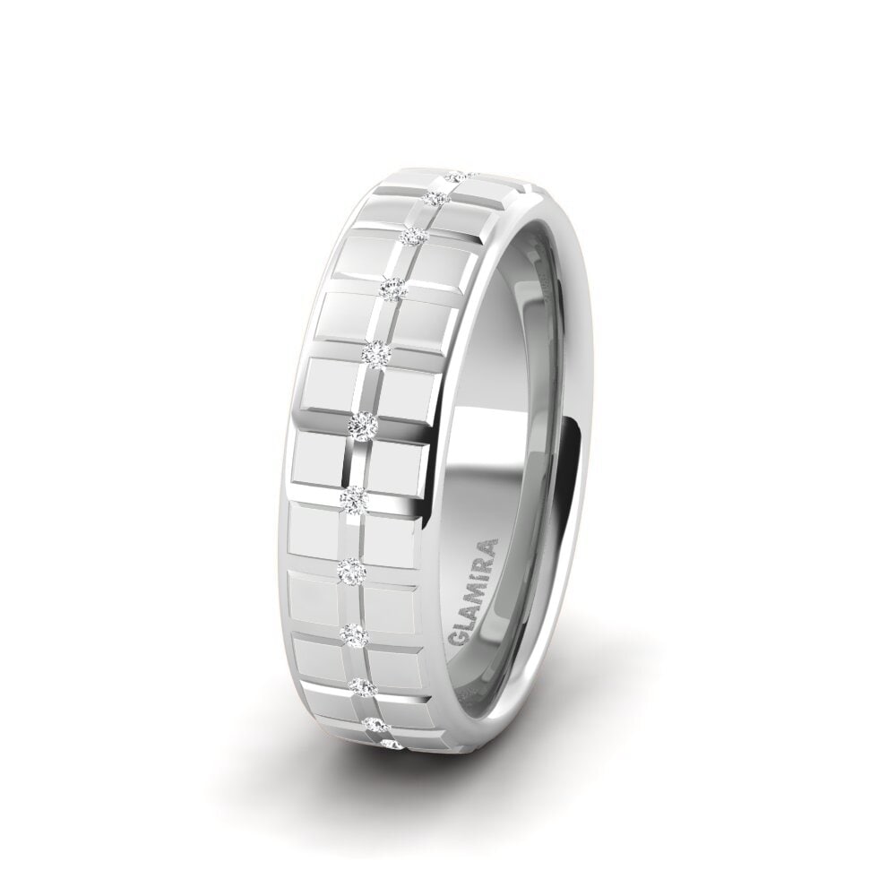 White sapphire Women's Wedding Ring Pretty Element 6 mm