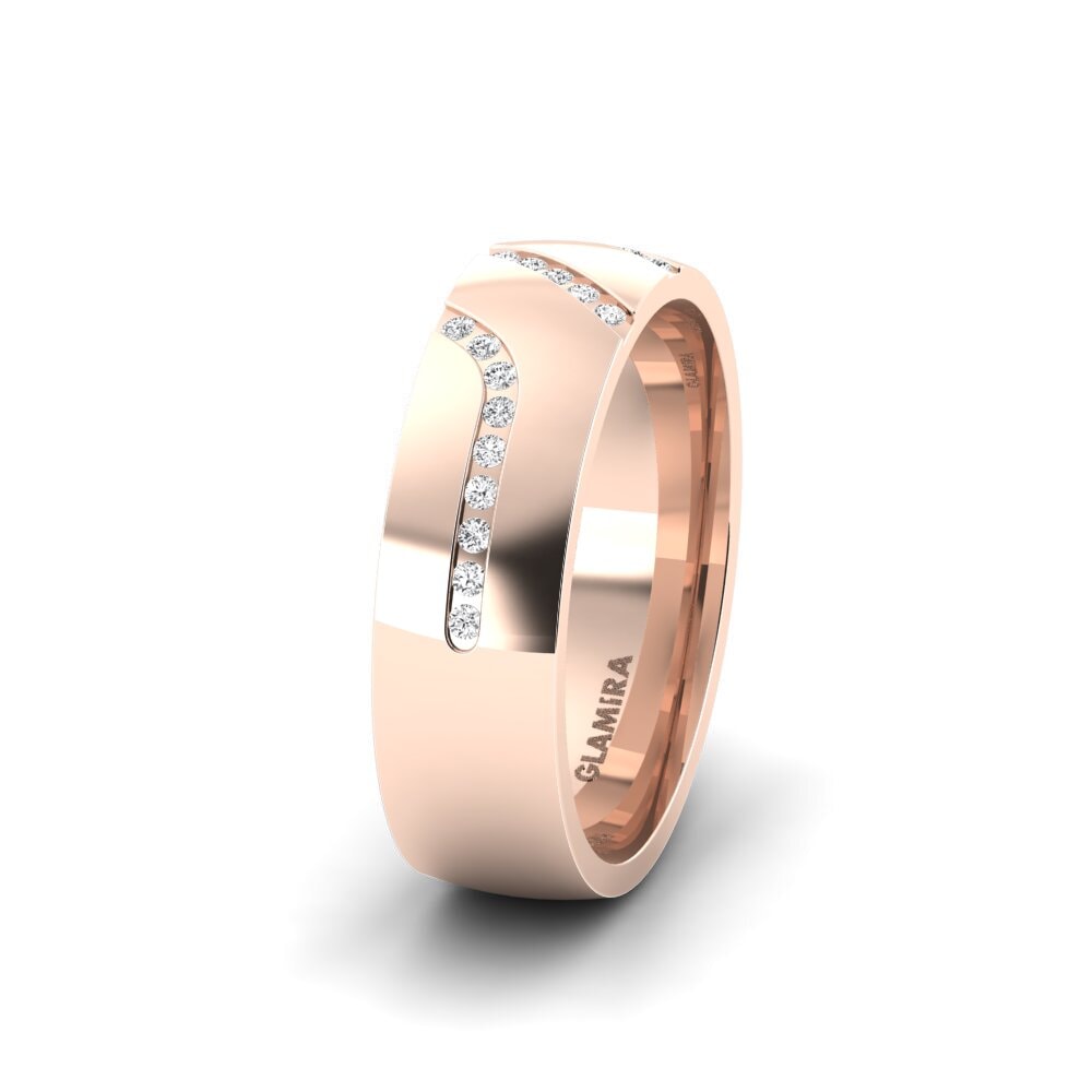 White sapphire Women's Wedding Ring Pretty Embrace 6 mm