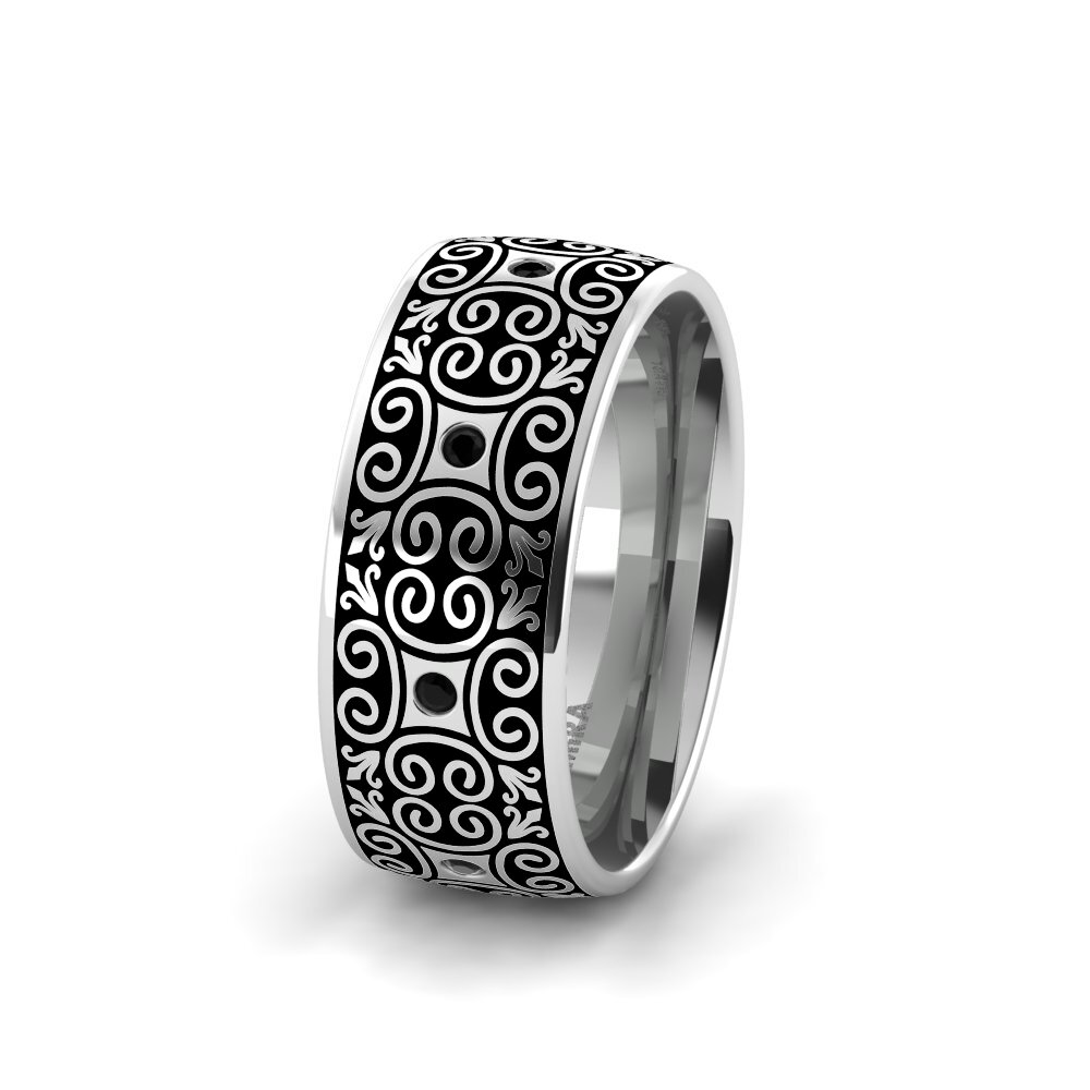 Black Diamond Women's Wedding Ring Pretty Fame 8 mm