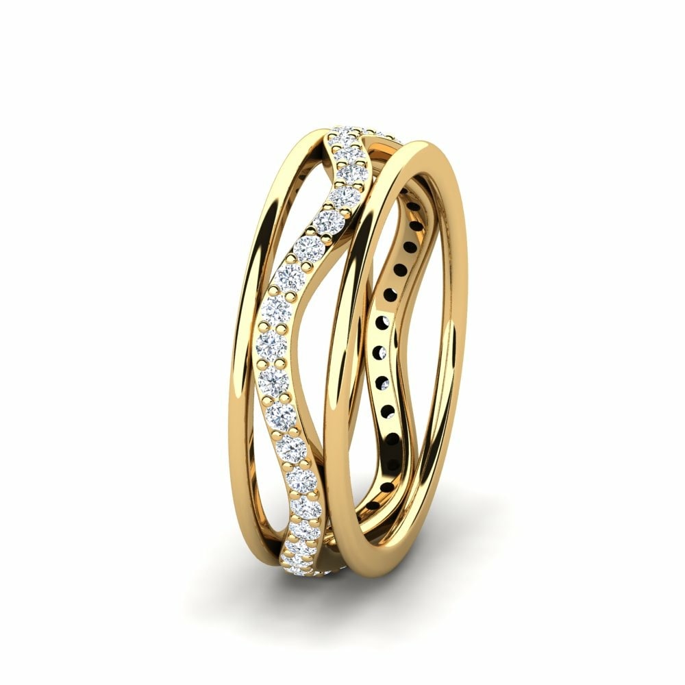 9k Oro Amarillo Anillo de Pareja Pretty Guns Pair