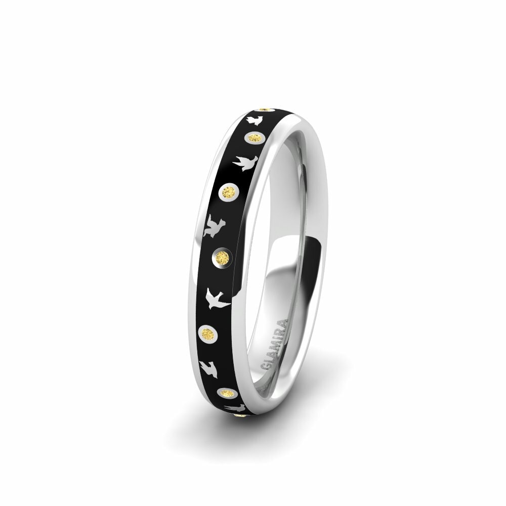 Diamant Jaune Alliance pour femme Pretty Happiness 4 mm