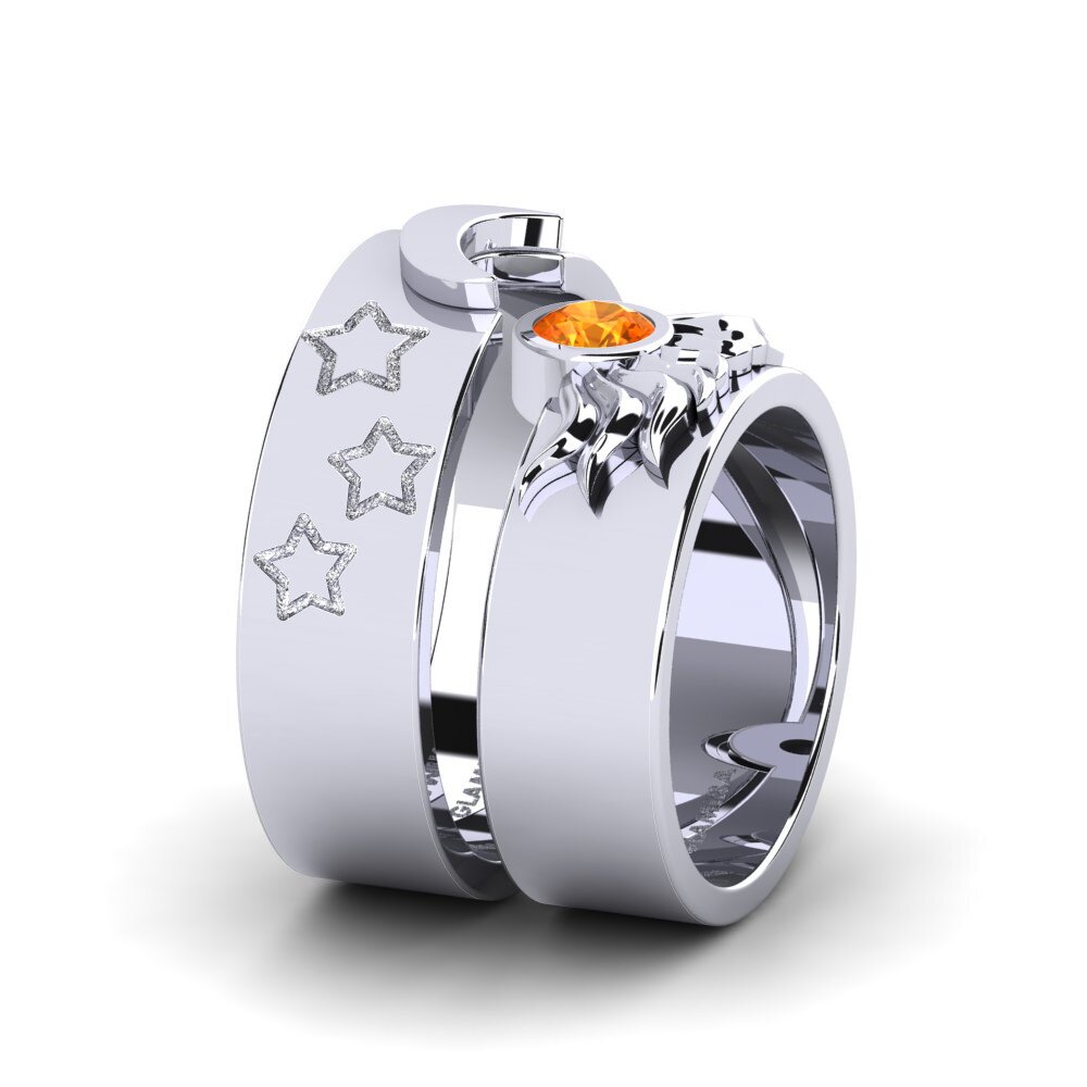 Zafiro Naranja Anillo Pretty Morning Set
