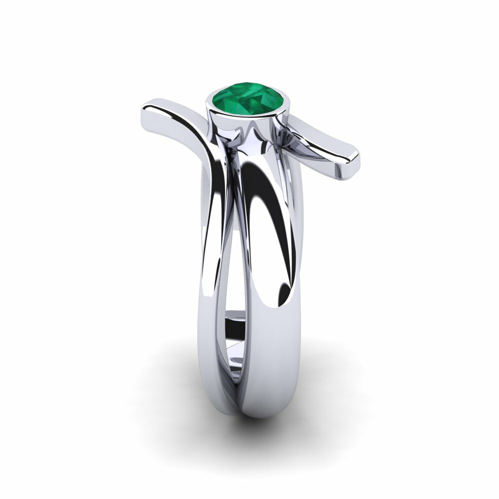 Emerald Wedding Ring Pretty Raw Pair