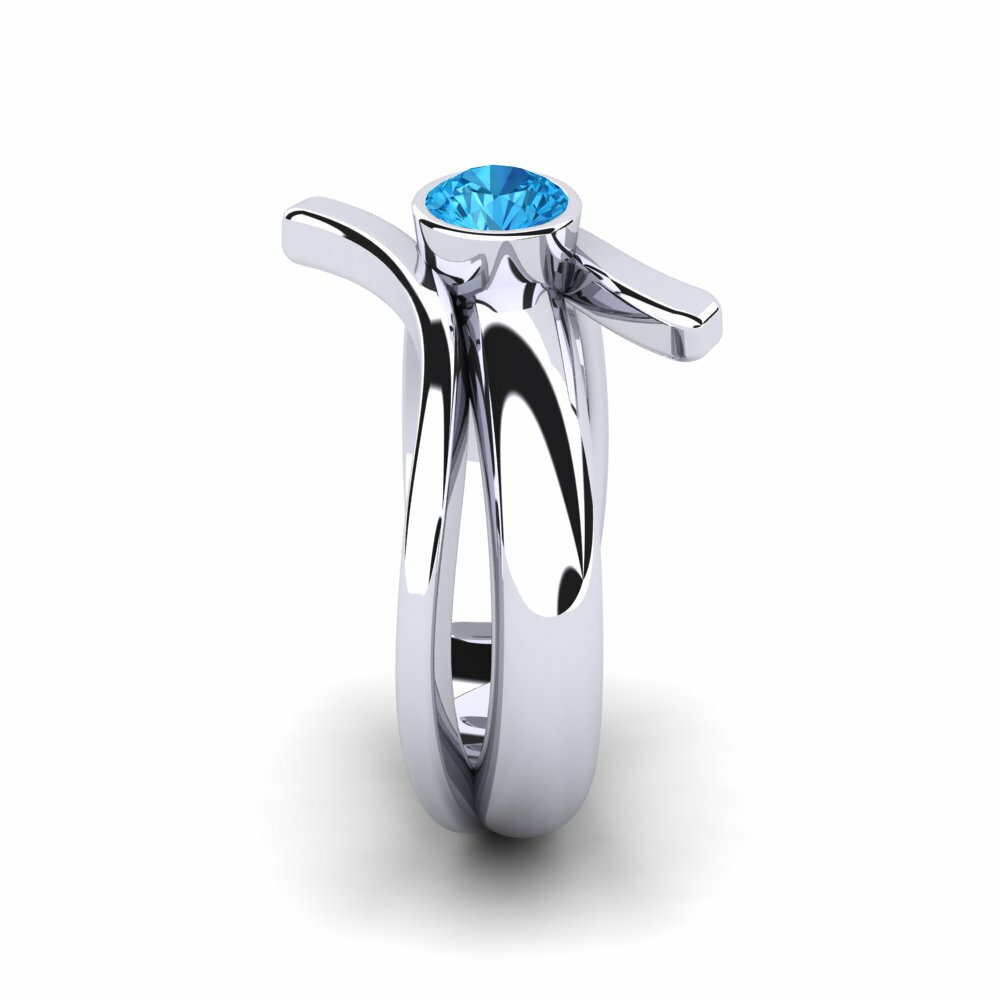 Blue Topaz Couple's Ring Pretty Raw Pair