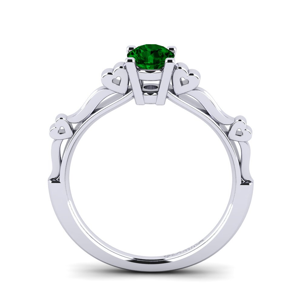 Green Zirconia Engagement Ring Primula