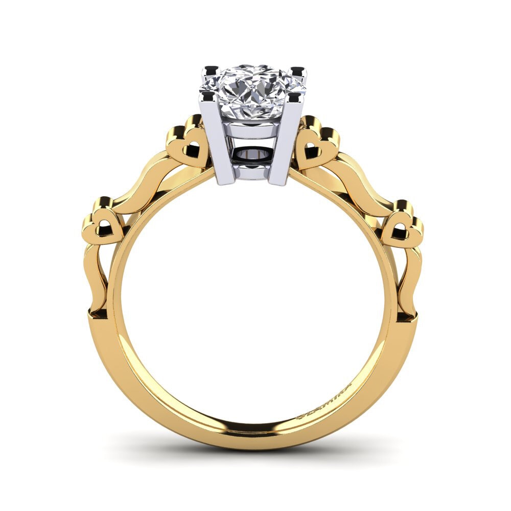 14ct Yellow & White Gold Engagement Ring Primula 1.25 crt