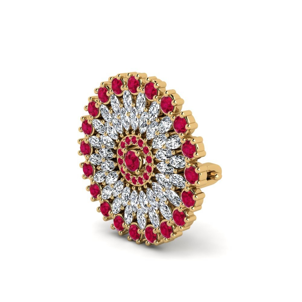 Achetez GLAMIRA Broche Prout en Or Jaune 375 Rubis 0.74 Carats Ronde ...