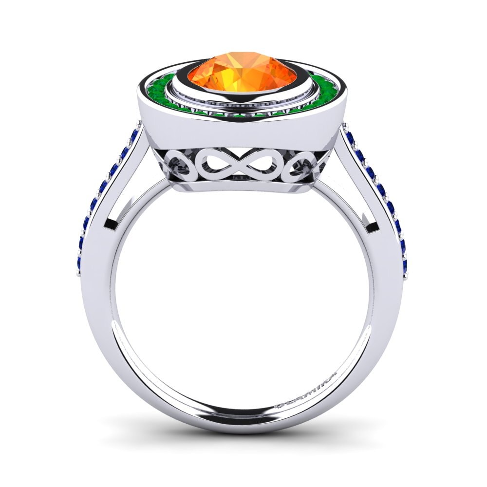 Orange Sapphire Engagement Ring Prunella
