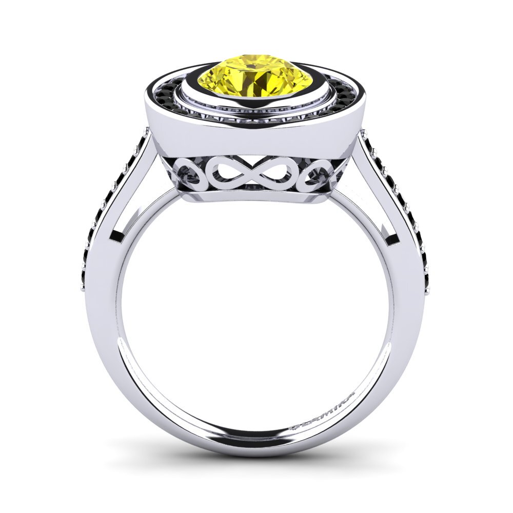 Diamante Amarillo Anillo de compromiso Prunella