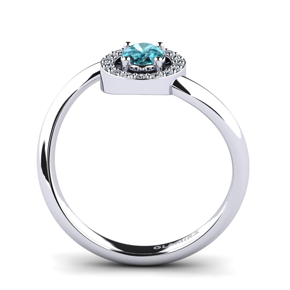Blue Zircon Women's Ring Puccod