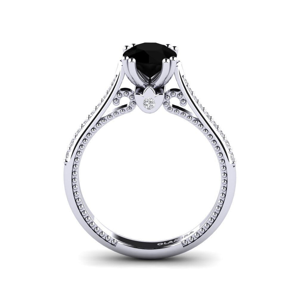 Black Onyx Engagement Ring Puerza