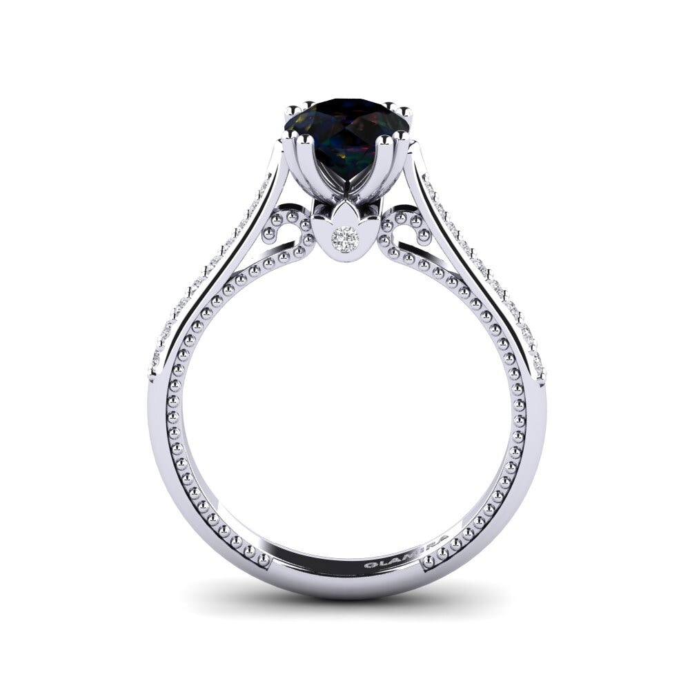 Black Opal Engagement Ring Puerza