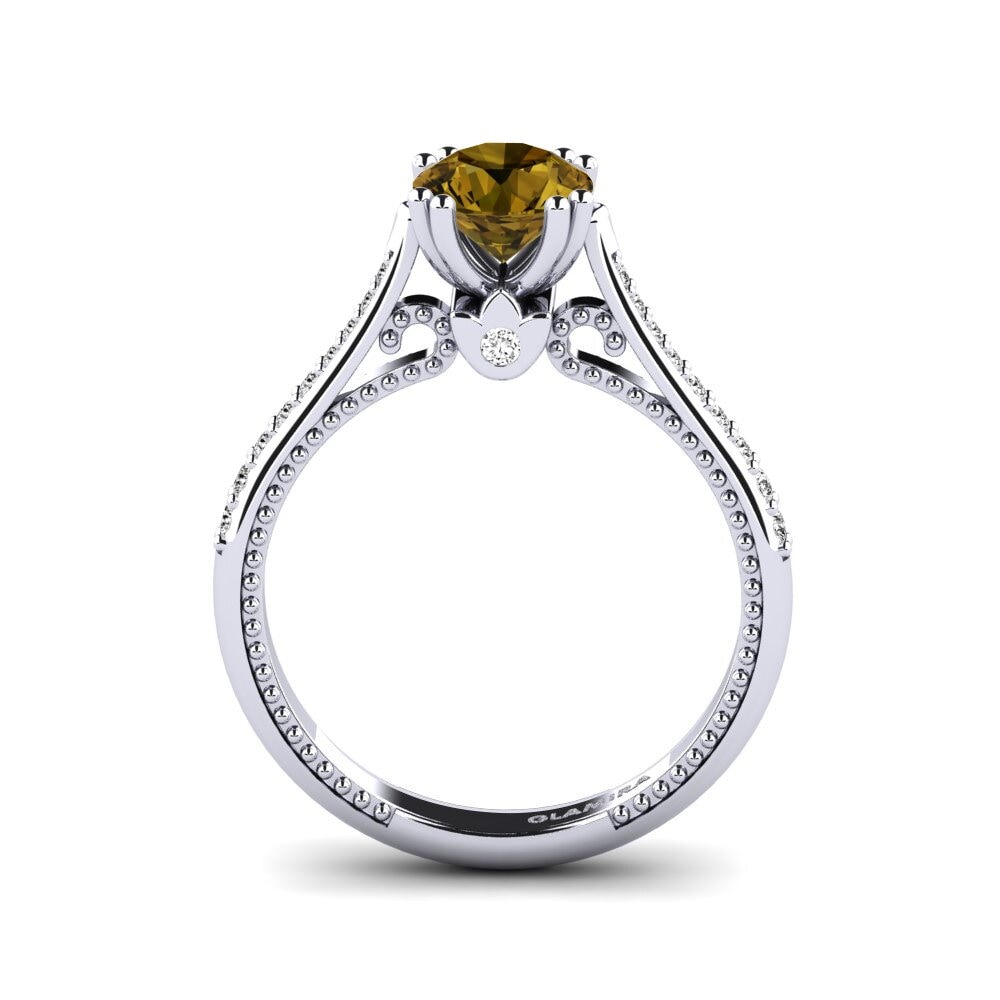 Circón Marrón Anillo de compromiso Puerza