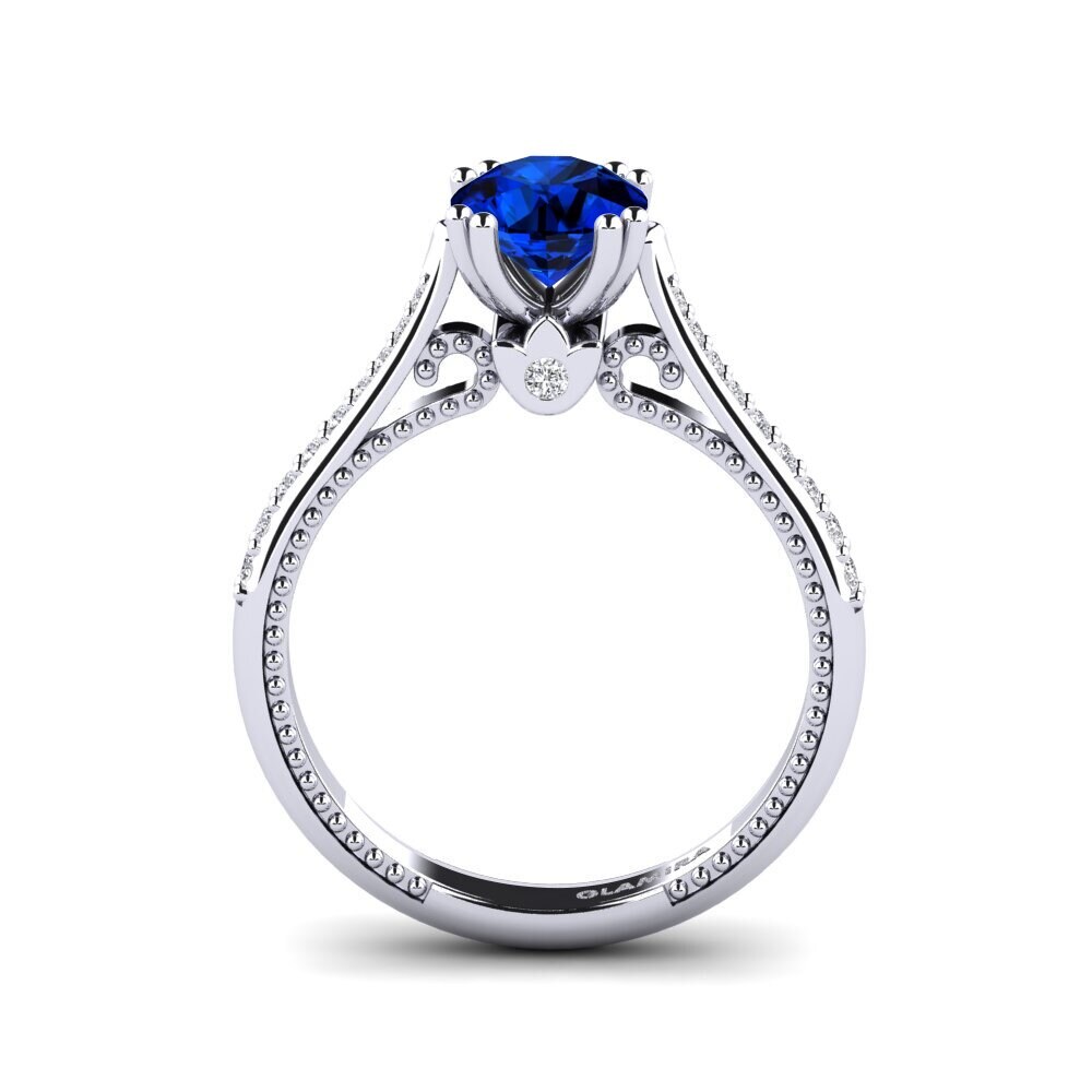 Sapphire (Lab Created) Engagement Ring Puerza