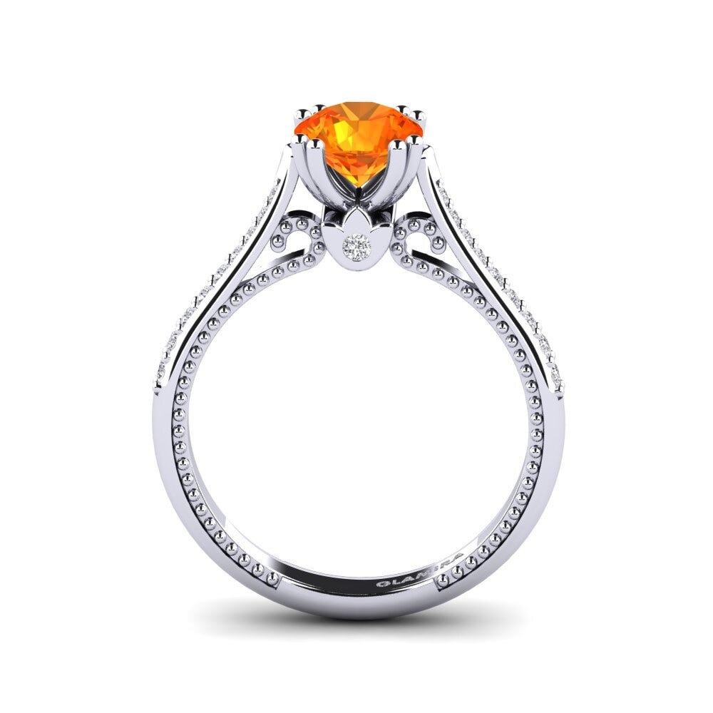 Orange Sapphire Engagement Ring Puerza