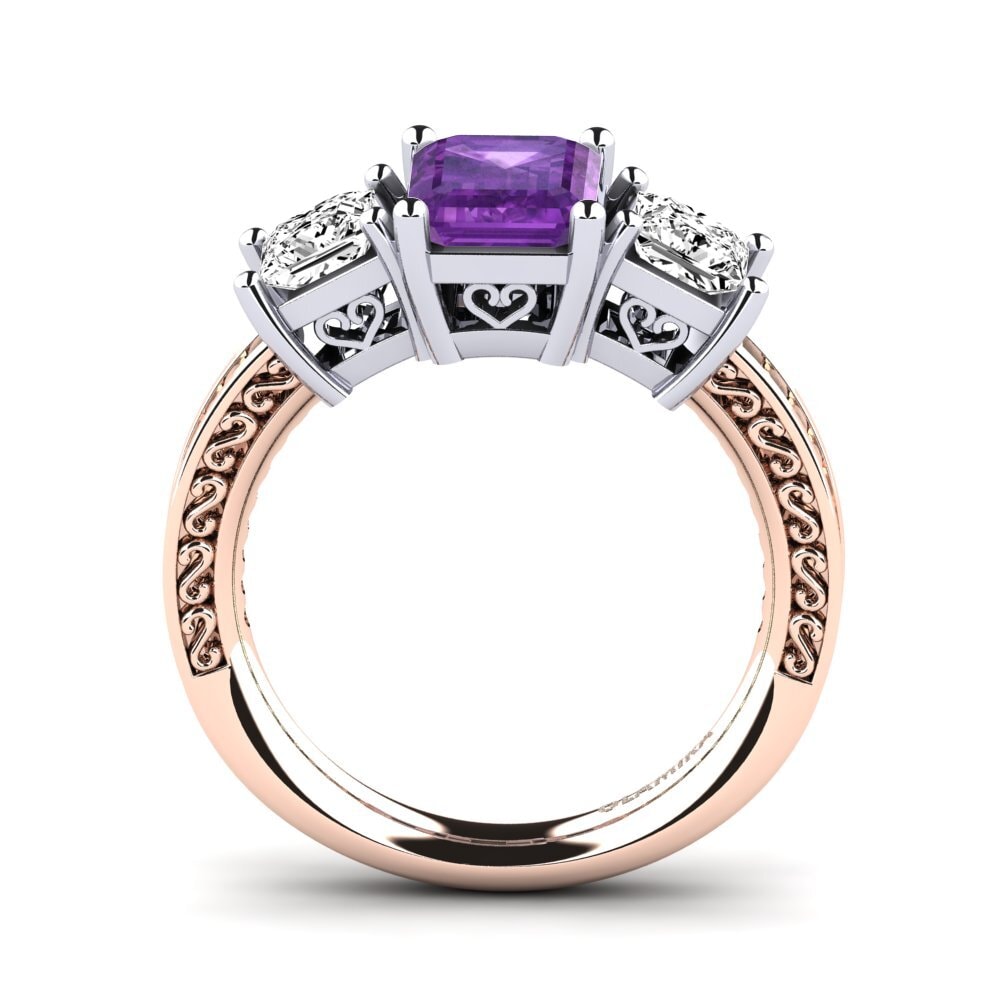 Amatista Anillo de compromiso Purnima