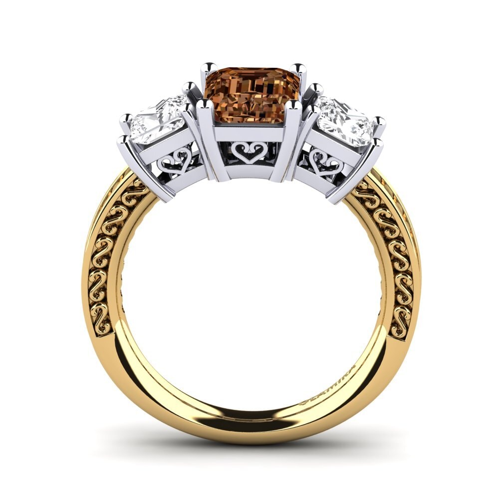 18k Oro Amarillo/Blanco Anillo de compromiso Purnima