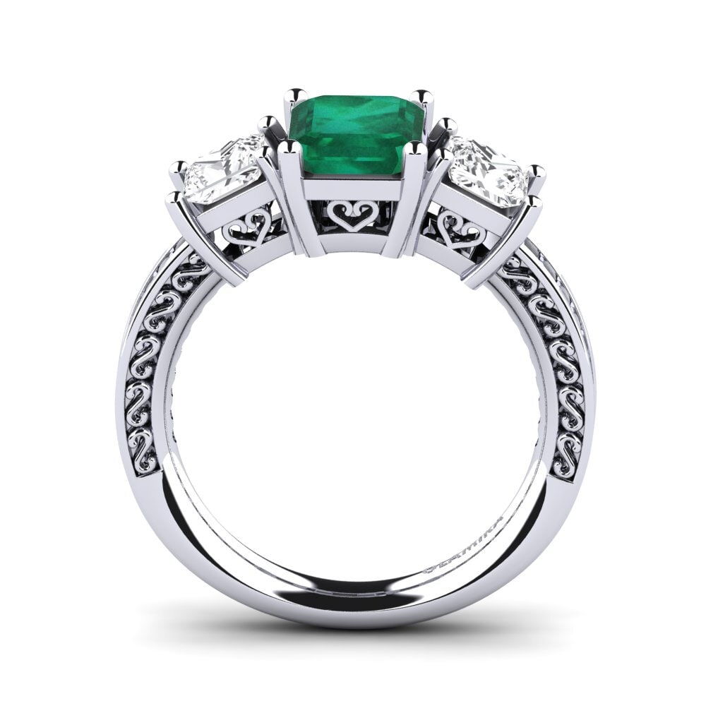 9k Oro Blanco Anillo de compromiso Purnima