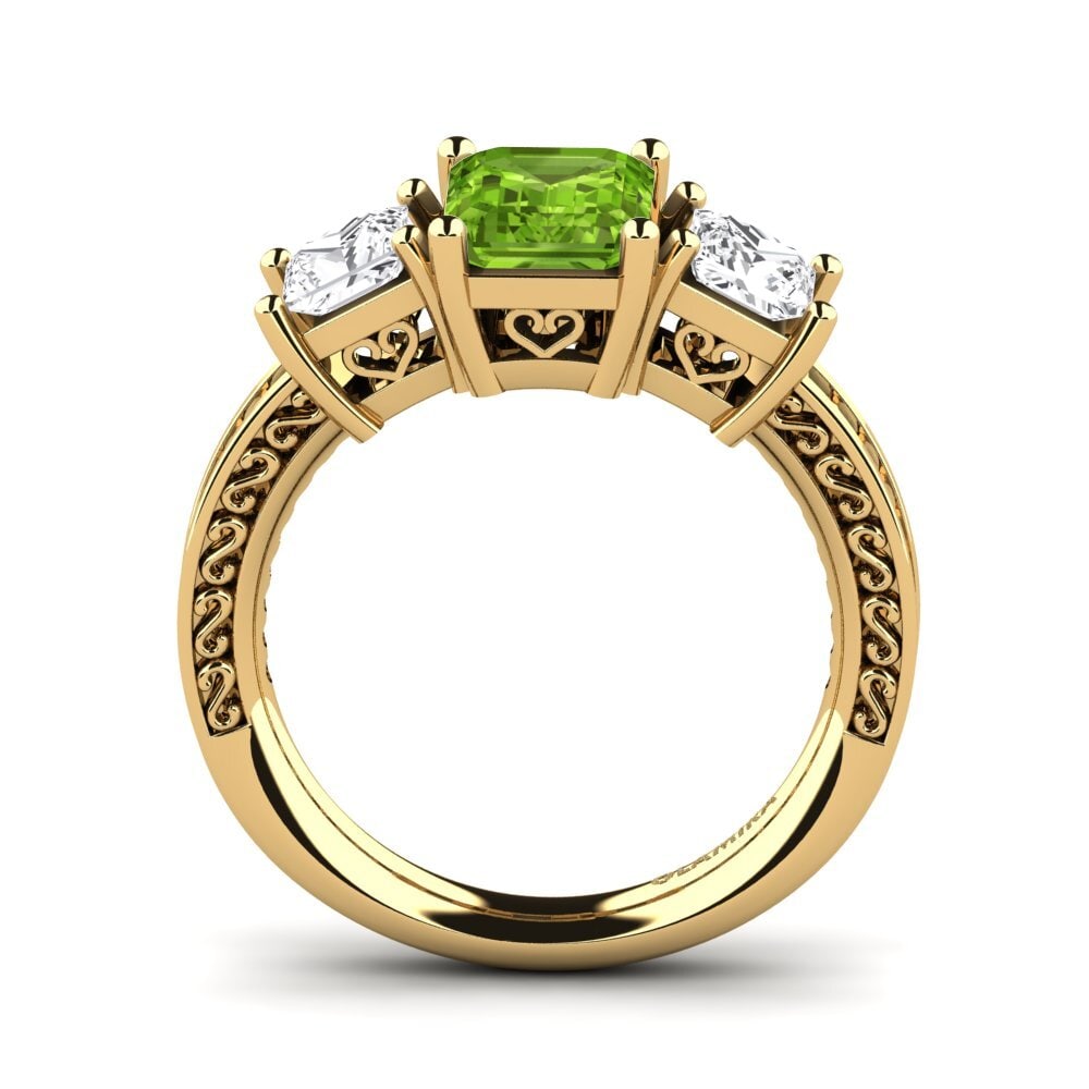 14k Oro Amarillo Anillo de compromiso Purnima