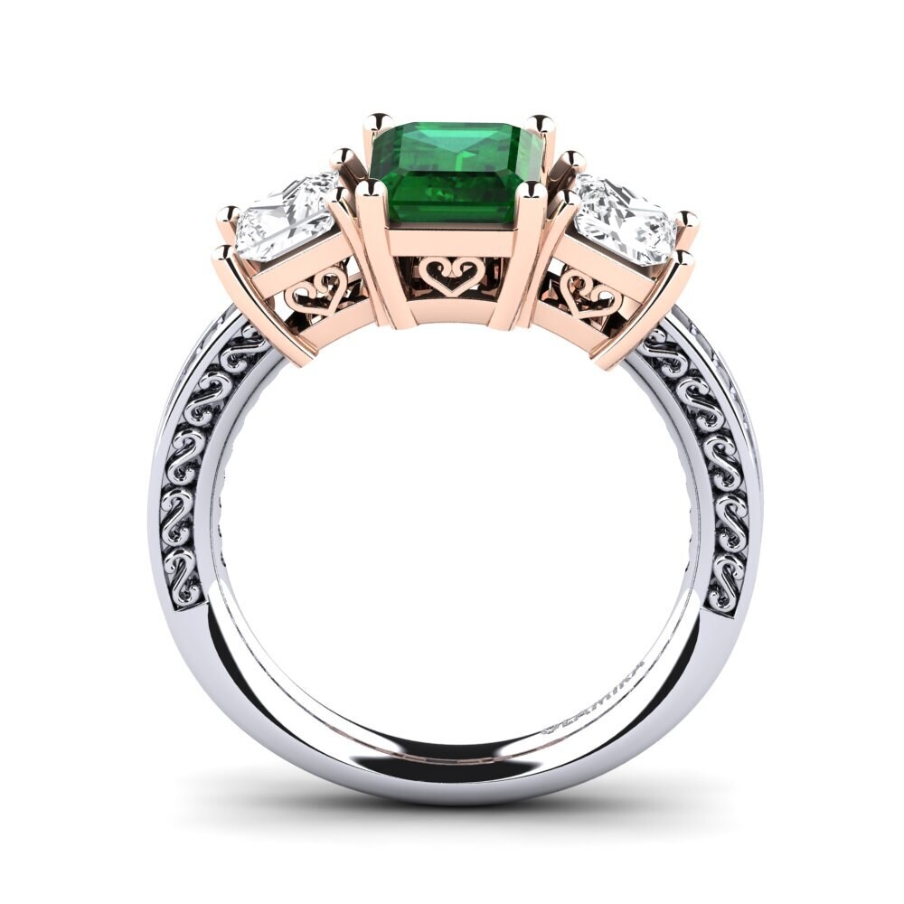 18ct White & Rose Gold Tsavorite Engagement Ring Purnima