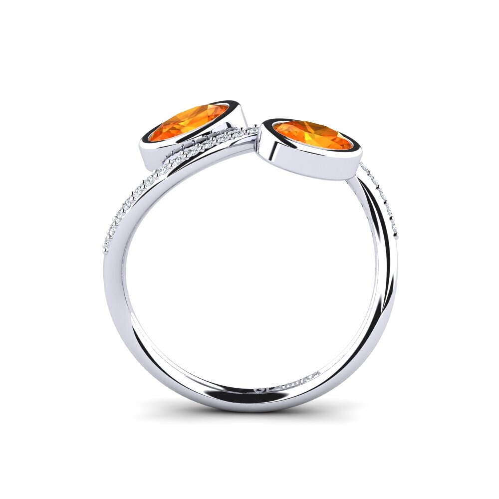 950 Palladium Orange Sapphire Ring Purvaja