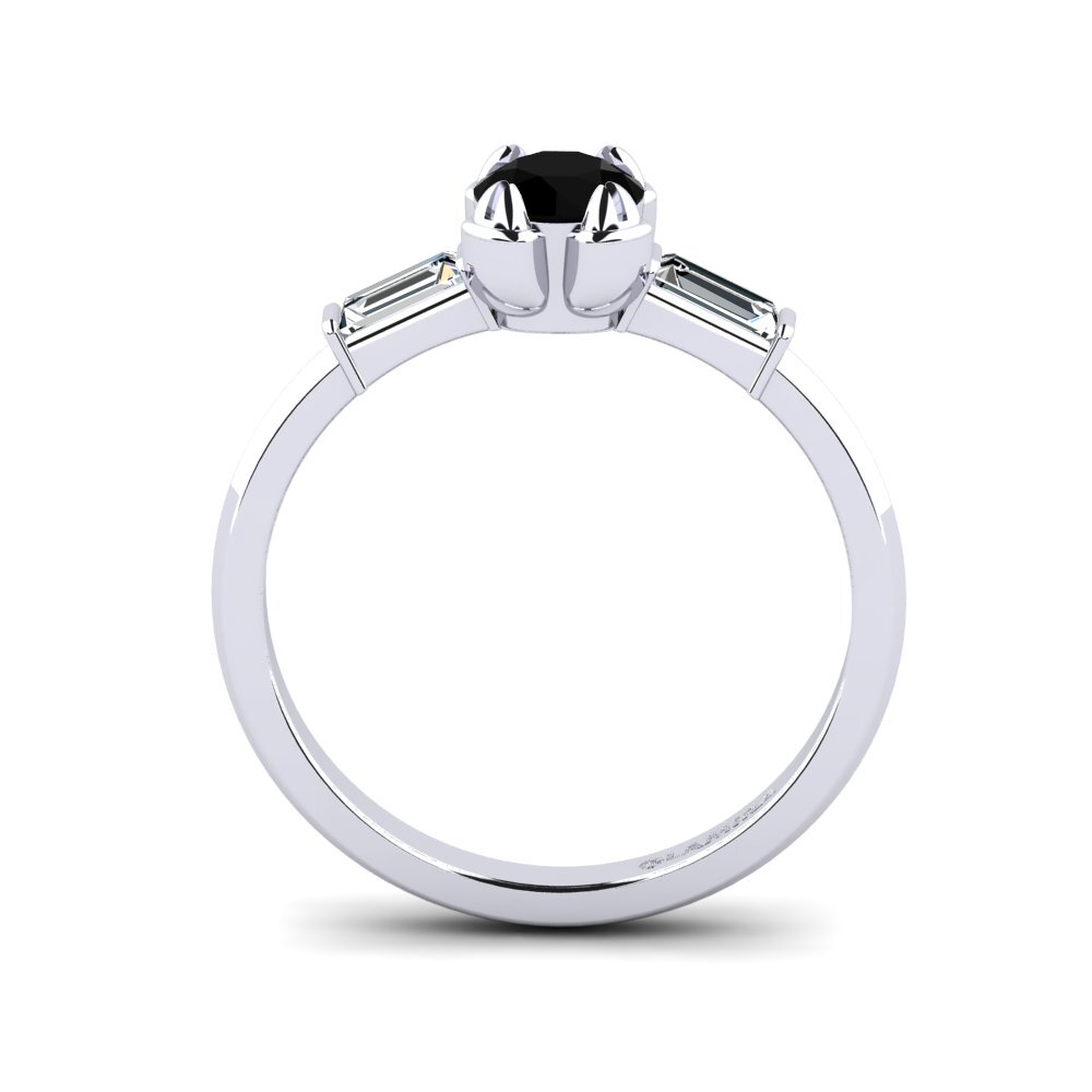 Black Onyx Engagement Ring Quail