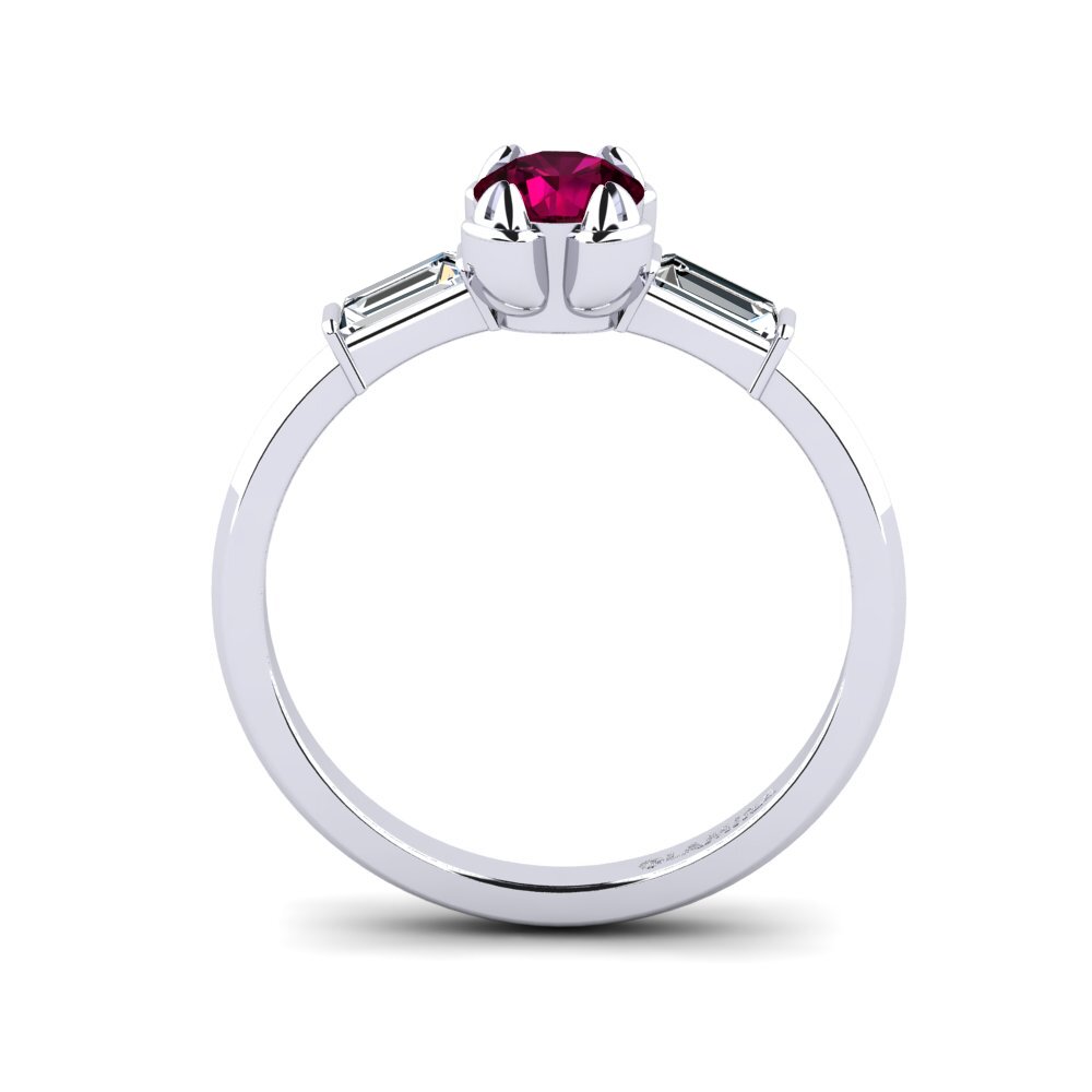 Rhodolite Garnet Engagement Ring Quail