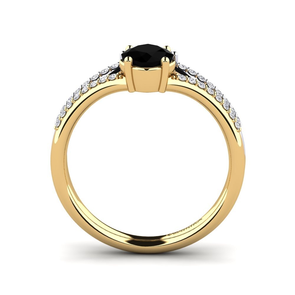 Black Diamond Engagement Ring Quart