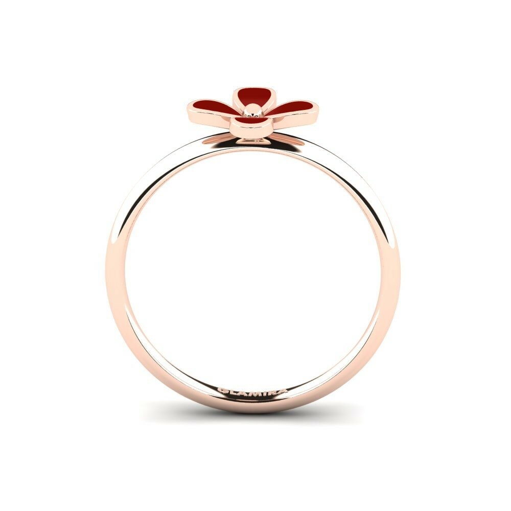 14k Oro Rosa Anillo Quintic