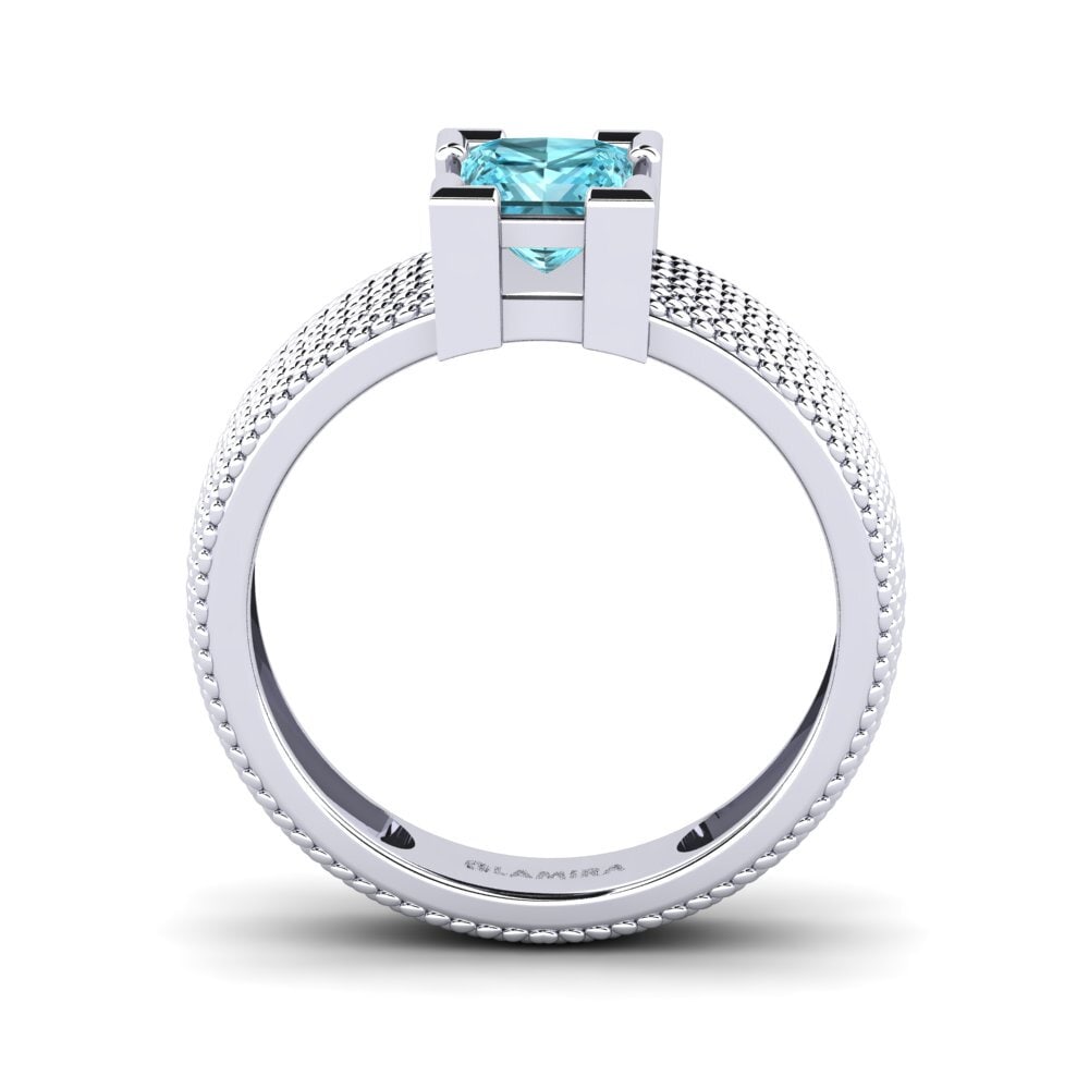 Circón Azul Anillo de compromiso Quishm