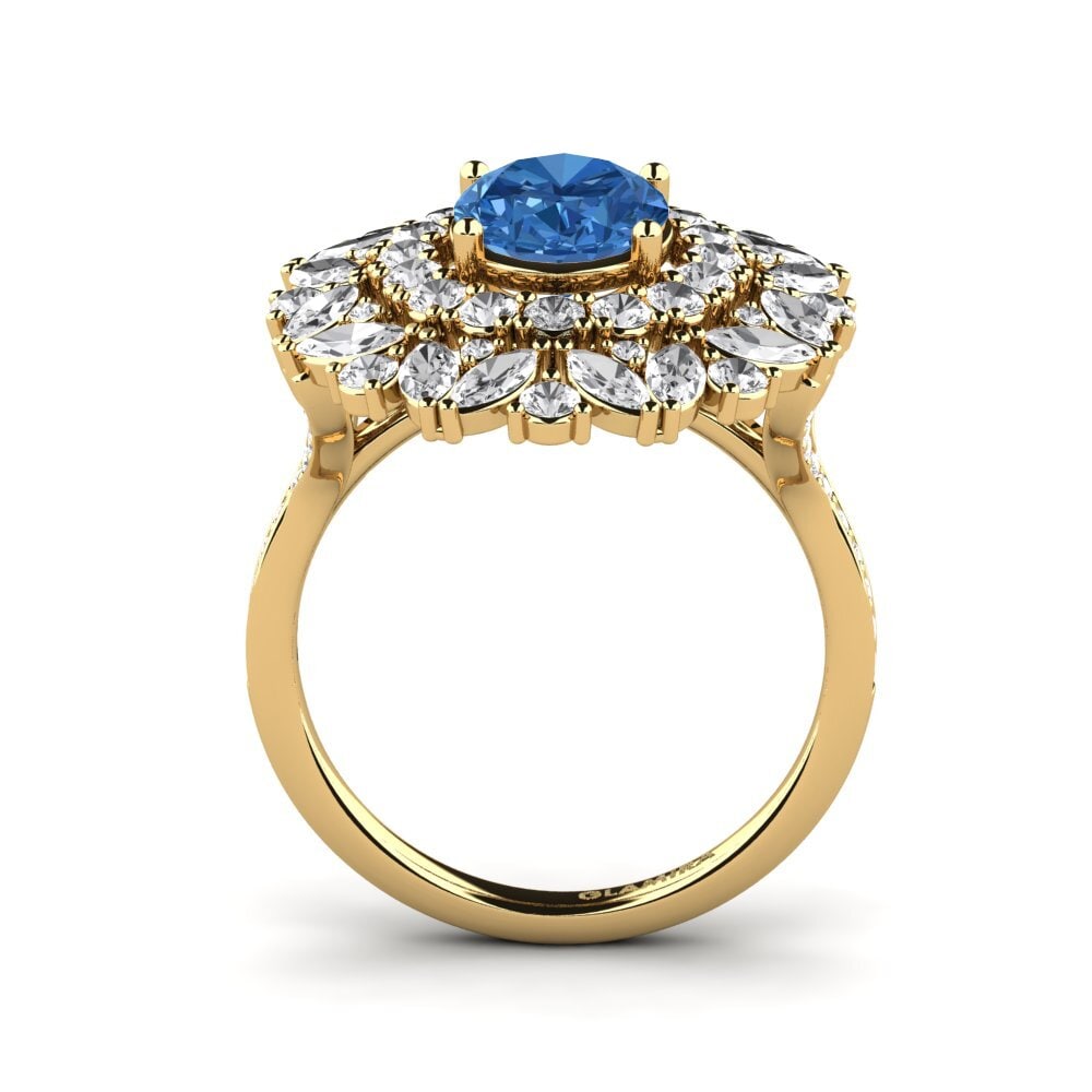Dark Blue Zirconia Engagement Ring Agathon