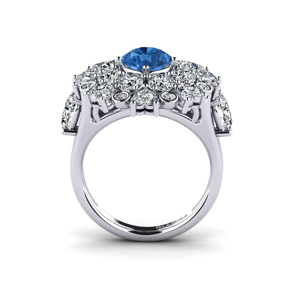 Dark Blue Zirconia Engagement Ring Dacian