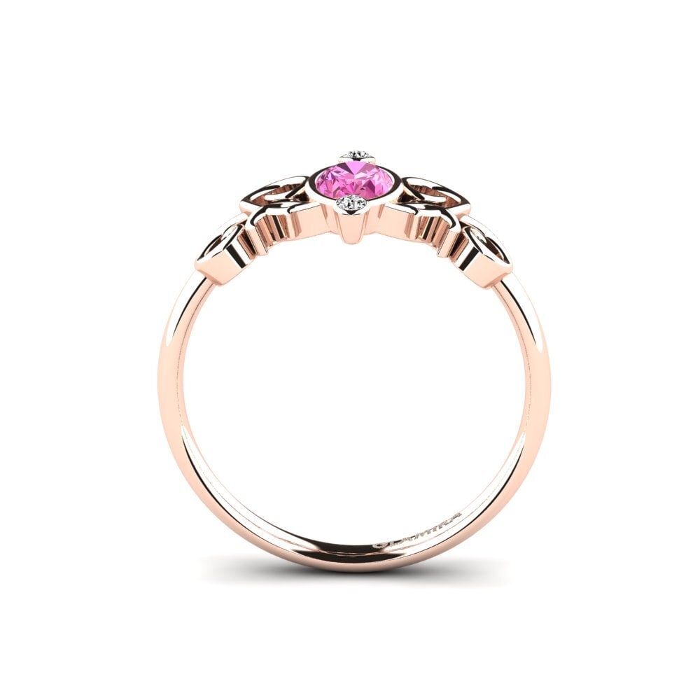 Topacio Rosa Anillo de compromiso Lunete