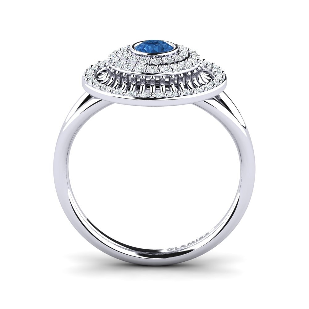 Dark Blue Zirconia Engagement Ring Paolo