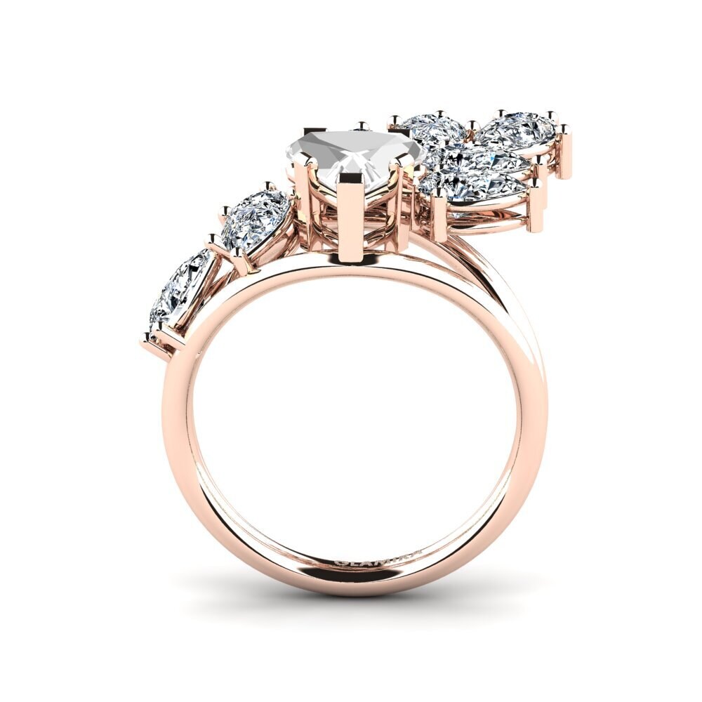 Trillion White Topaz Engagement Ring Xena