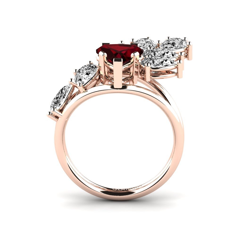 Trillion Garnet Engagement Ring Xena