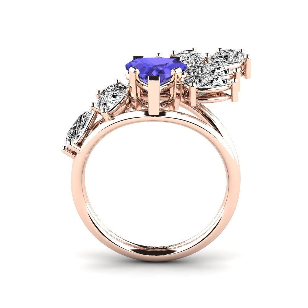 Trillion Tanzanite Engagement Ring Xena