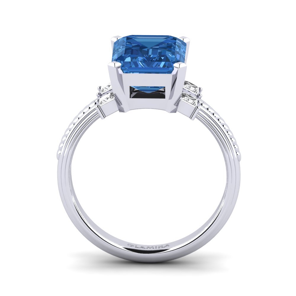 Circonita Azul Oscuro Anillo de compromiso Yely