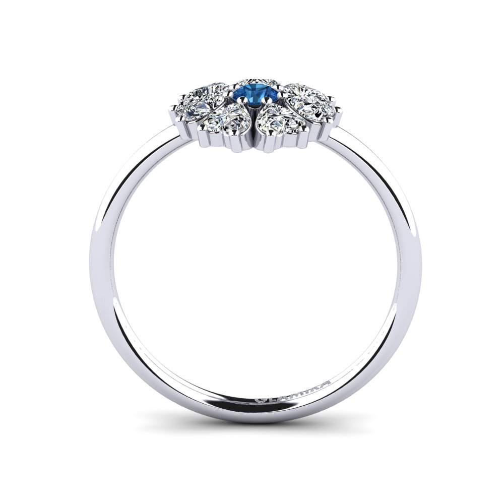 Zircone Blu Scuro Anello Rabanne